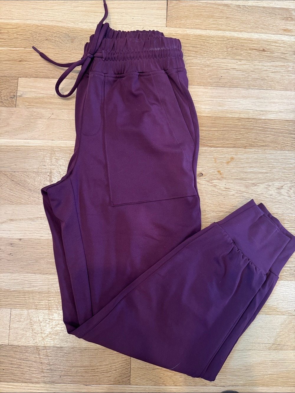 Lou & Grey Deep Plum Elastic Waist Track Pants